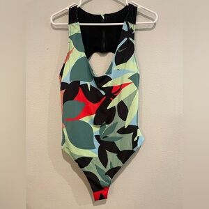 Colorful Leaf Print Swimsuit by Nike